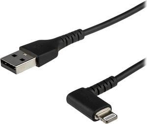 StarTech.com RUSBLTMM1MBR 1m / 3.3ft Angled Lightning to USB Cable - Heavy Duty MFI Certified Lightning Cable - Black - USB to Lightning (RUSBLTMM1MBR)