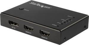 StarTech.com VS421HDDP 4 Port HDMI Video Switch - 3x HDMI & 1x DisplayPort - 4K 60Hz - Multi Port HDMI Switch Box w/ Automatic Switcher (VS421HDDP)