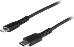 StarTech.com RUSBCLTMM2MB 2m (6.6ft) USB C to Lightning Cable - MFi Certified - Durable USB Lightning Charging Cable - Black (RUSBCLTMM2MB)