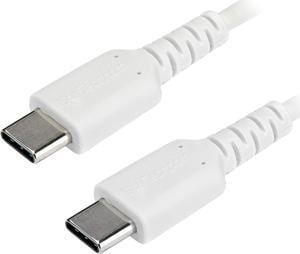 StarTech.com RUSB2CC1MW 1m (3.28 ft.) USB C Cable - Durable USB 2.0 Type C Cord - Data & Charging - Male to Male - White (RUSB2CC1MW)