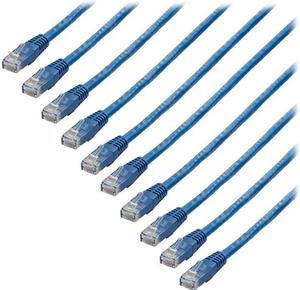 StarTech.com 6 ft. CAT6 Cable 10 Pack - Blue CAT6 Patch Cord - Molded RJ45 Connectors - 24 AWG - Ethernet - ETL Verified (C6PATCH6BL10PK)