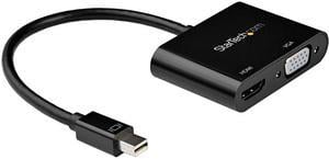 StarTech.com Mini DisplayPort to HDMI VGA Adapter - 4K 60Hz - Thunderbolt 2 mDP to VGA HDMI Monitor Converter (MDP2VGAHD20)