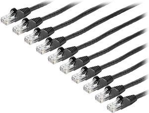StarTech.com 15 ft. CAT6 Cable 10 Pack - Black CAT6 Patch Cord - Snagless RJ45 Connectors - 24 AWG Copper Wire - Ethernet (N6PATCH15BK10PK)