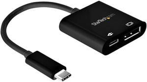 StarTech.com USB C to DisplayPort Adapter with Power Delivery - 8K 60Hz /4K 120Hz USB Type C to DP 1.4 Video Converter w/ 60W PD Pass-Through Charging - HBR3 - Thunderbolt 3 Compatible (CDP2DP14UCPB)