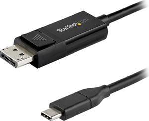 StarTech.com CDP2DP142MBD 6.6 ft. (2m) USB C to DisplayPort 1.4 Cable - Bidirectional - 8K 30 - HBR3 - Thunderbolt 3 - USB Type C Adapter (CDP2DP142MBD)