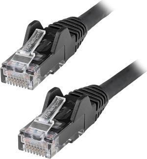 25ft (7.6m) LSZH CAT6 Ethernet Cable, 10 Gigabit Snagless RJ45 100W PoE Patch Cord CAT 6 10GbE UTP Network Cable w/Strain Relief, Black/Fluke Tested/ETL/Low Smoke Zero Halogen - Category 6, 24AWG