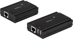 4 Port USB 2.0 Extender Hub over Single CAT5e/CAT6 Ethernet Cable (RJ45), 330ft (100m), USB Extender Adapter, Externally Powered, 480 Mbps, Metal USB Extender Kit - Power/Link LEDs (USB2004EXT100)