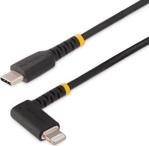 StarTechcom 3ft 1m Durable USBC to Lightning Cable  RightAngled Heavy Duty Aramid Fiber USB TypeC to Lightning ChargingSync Cord  Apple MFi Certified RUSB2CLTMM1MR