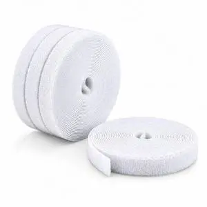 StarTech 4-pack 15ft (4.6m) Hook and Loop Roll - 0.5in Wide - White - Cut-to-Size Reusable Cable Ties - Fastener Tape - Bulk Roll - HKLP1505WH4PK StarTech 4-pack 15ft (4.6m) Hook and Loop Roll - 0.5in Wide - White - Cut-to-Size Reusable Cable Ties - Fastener Tape - Bulk Roll - HKLP1505WH4PK