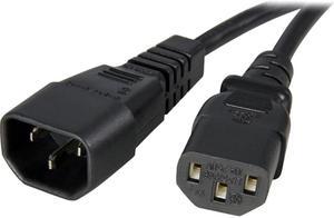 StarTech.com Model PXT1002 2 ft Standard Computer Power Cord Extension,C14 to C13