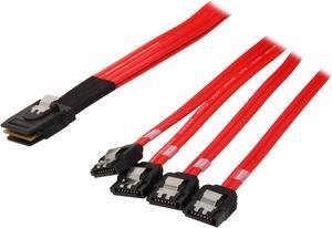 StarTech.com Model SAS8087S4100 39.4" (1m) Serial Attached SCSI SAS Cable - SFF-8087 to 4x Latching SATA