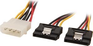 StarTech.com PYO2LP4LSATA 1 ft. LP4 to 2x Latching SATA Power Y Cable Splitter Adapter - 4 Pin Molex to Dual SATA