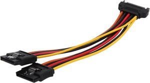 StarTech.com PYO2LSATA 6 in. Latching SATA Power Y Splitter Cable Adapter Male to Female