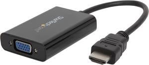 StarTech.com HD2VGAA2 HDMI to VGA Adapter - With Audio - 1080p - 1920 x 1200 - Black - HDMI Converter - VGA to HDMI Monitor Adapter