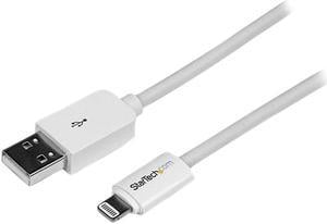 StarTech.com USBLT2MW 2m (6ft) Long White Apple® 8-pin Lightning Connector to USB Cable for iPhone / iPod / iPad - Charge and Sync Cable