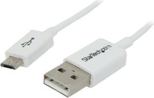 StarTech USBPAUB1MW 1m White Micro USB Cable - A to Micro B