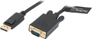 StarTech.com DP2VGAMM15B 15 ft. Black Connector A: 1 x DisplayPort (20 pin) Latching Male  

Connector B: 1 x VGA (15 pin; High Density D-Sub) Male DisplayPort Cable 1920 x 1200 Male to Male