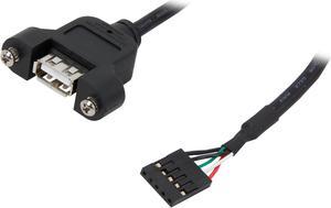 StarTech.com USBPNLAFHD3 Black Panel Mount USB Cable - USB A to Motherboard Header Cable