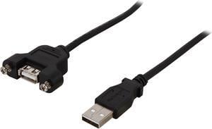 StarTech.com USBPNLAFAM3 Black Panel Mount USB Cable A to A Black