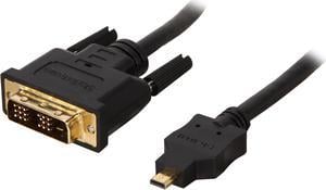 StarTech.com HDDDVIMM1M Black Micro HDMI (19 pin) Male to DVI-D (19 pin) Male to Male Cable