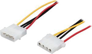 StarTech.com Model LP4POWEXT12 12in Molex LP4 Power Extension Cable – M/F Male to Female