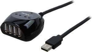 StarTech.com USB2EXT4P15M Black USB 2.0 Active Cable with 4 Port Hub