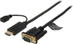 StarTech HD2VGAMM3 HDMI to VGA Cable - 3 ft. / 1m - 1080p - 1920 x 1200  - Active HDMI Cable - Monitor Cable - Computer Cable