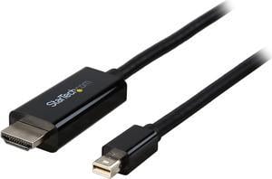 StarTech MDP2HDMM1MB Mini DisplayPort to HDMI Converter Cable - 3 ft. (1m) - mDP to HDMI Adapter with Built-in Cable - (M / M) Ultra HD 4K