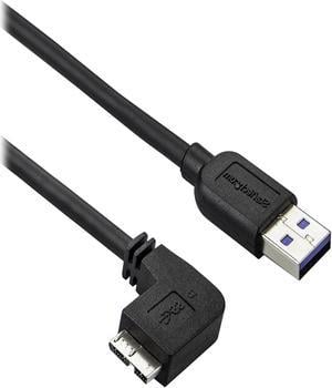 StarTech.com 2m 6 ft Slim Micro USB 3.0 Cable - USB 3.0 A to Left-Angle Micro USB - USB 3.1 Gen 1 (5 Gbps)