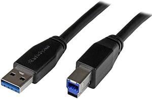 StarTech.com 5m 15 ft Active USB 3.0 USB-A to USB-B Cable - M/M - USB A to B Cable - USB 3.1 Gen 1 (5 Gbps)