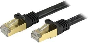 StarTech.com C6ASPAT1BK 1 ft. Cat 6A Black Shielded Network Ethernet Cables