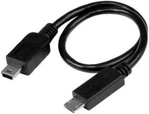 StarTech.com 8in USB OTG Cable - Micro USB To Mini USB - M/M - USB OTG Adapter - 8 Inch