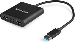 StarTech.com USB32HD2 USB to Dual HDMI Adapter - 4K - External Video Card - USB to HDMI Adapter - Monitor Adapter - USB 3.0 to HDMI
