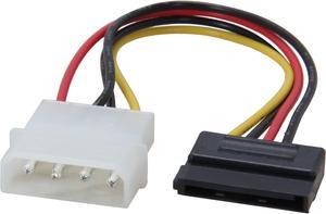 Coboc SC-MOL-6-SATA-F-M 6" Molex 4-pin LP4 Male to SATA 15-pin Power Adapter Converter Cable