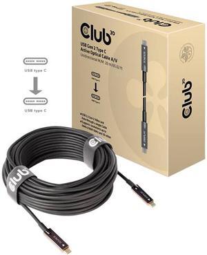 Club3D CAC1589 USB-C 3.2 Gen 2 Active Optical A/V Unidirectional Cable M/M 20m/65.62ft Black