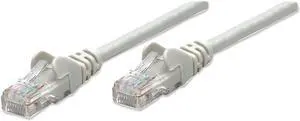 Intellinet Network Cable, Cat5e, UTP, RJ45 Male / RJ45 Male, 0.5 m (1.5 ft.), Gray
