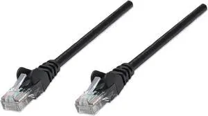 Intellinet Network Cable, Cat5e, UTP, RJ45 Male / RJ45 Male, 0.5 m (1.5 ft.), Black
