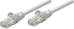 Intellinet Network Cable, Cat6, UTP, RJ45 Male / RJ45 Male, 0.15 m (0.5 ft.), Gray