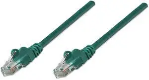 Intellinet Network Cable, Cat6, UTP, RJ45 Male / RJ45 Male, 0.3 m (1 ft.), Green
