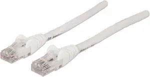 Intellinet Network Cable, Cat5e, UTP, RJ45 Male / RJ45 Male, 0.3 m (1 ft.), White
