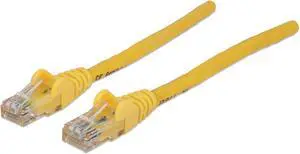 Intellinet Network Cable, Cat5e, UTP, RJ45 Male / RJ45 Male, 0.3 m (1 ft.), Yellow