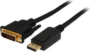 Rosewill CL-DP2DVI-10-BK 10 ft. 28AWG DisplayPort Male to DVI-D(24+1) Male Passive Adapter Converter Cable, Gold Plated, Black -DP to DVI - 1920 x 1200 Resolution