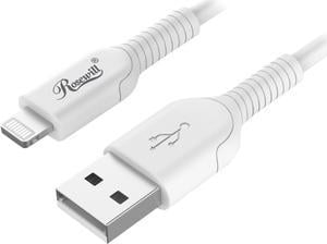 Rosewill iPhone Fast Charger Cable USBA to Lightning Cable MFi Certified for Apple iPhone iPad iPod AirPods Fast Charge and 480Mbps Data Transfer Speed White 3 Feet  RCCC21001