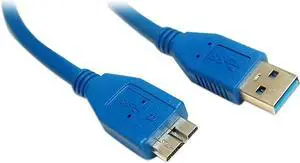 Micro Connectors E07-306AB-BL Blue USB 3.0 A to Micro B Cable