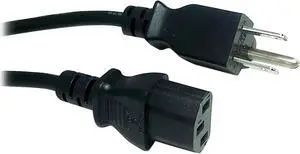 Micro Connectors 6 Feet Universal AC Power Cord (NEMA 5-15P to C13) (Black) (M05-113UL)