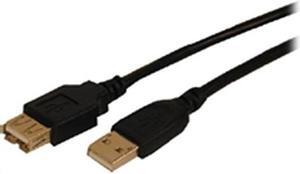 Comprehensive USB2-AA-MF-3ST Black USB 2.0 A Male to A Female Cable