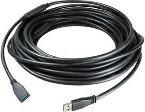 Comprehensive USB3-AMF-25PROA 25 ft. Black Pro AV/IT Active USB 3.0 A Male to Female Extension Cables with Booster