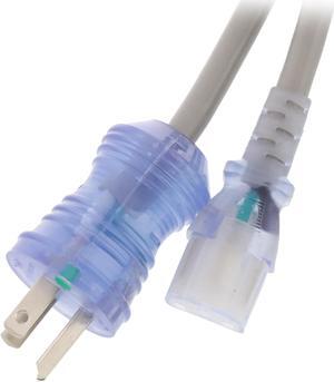 Kaybles Hospital Grade Power Cord - 10 ft. 14AWG 15A, NEMA 5-15P/C13 with Clear Connectors, Green Dot, UL Listed, SJT, 10 ft. Power Cable