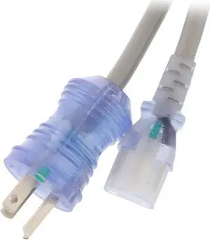 Kaybles Hospital Grade Power Cord - 15 ft. 14AWG 15A, NEMA 5-15P/C13 with Clear Connectors, Green Dot, UL Listed, SJT, 15 ft. Power Cable Kaybles Hospital Grade Power Cord - 15 ft. 14AWG 15A, NEMA 5-15P/C13 with Clear Connectors, Green Dot, UL Listed, SJT, 15 ft. Power Cable