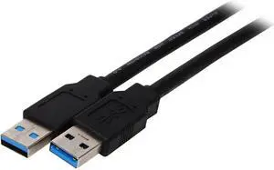 Kaybles 20USB3-3MMBK 3 ft. SuperSpeed 5Gbps USB 3.0 A Male to A Male Cable, Gold Plated, Black, M-M